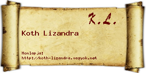 Koth Lizandra névjegykártya